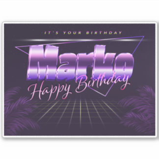 Marko Name Prénom lila retro Sticker