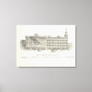 Markt aan de zuidzijde Main en Beale Canvas Afdruk