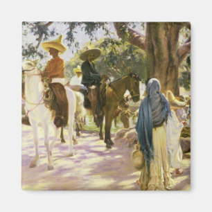 Markt dag in San Gabriel, Mexico Magneet