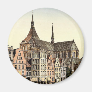 Markt en Marien Church, Rostock, Mecklenbu Magneet