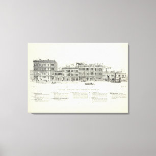 Markt en missie aan de voorzijde van het Oosten Canvas Afdruk