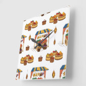 Markt en Motief fruit Vierkante Klok (Hoek)