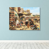 Markt in Jaffa | Gustav Bauernfeind | Canvas Prin (Insitu (Houten vloer))