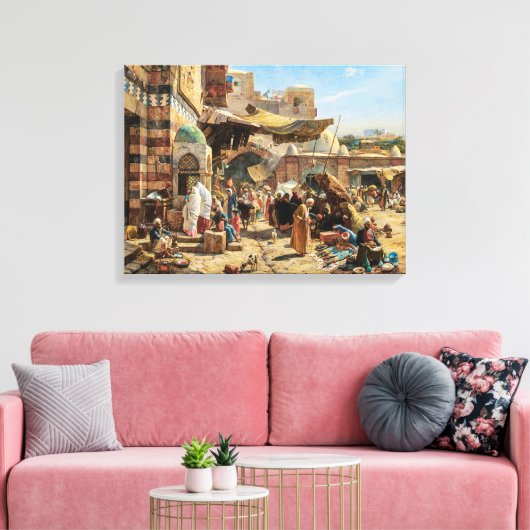 Markt in Jaffa | Gustav Bauernfeind | Canvas Prin (Insitu (Woonkamer))