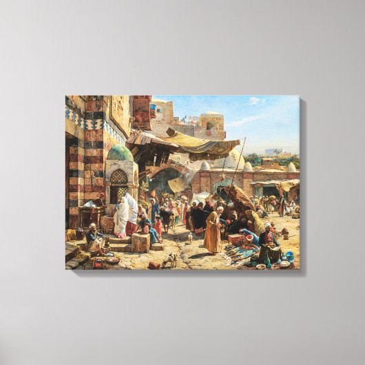 Markt in Jaffa | Gustav Bauernfeind | Canvas Prin (Voorkant)
