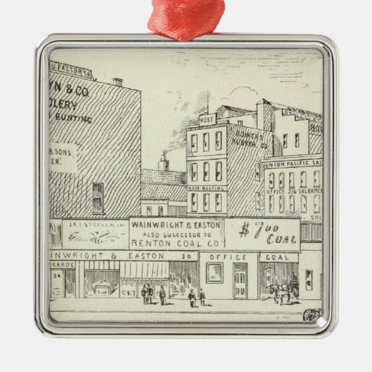 Markt, Sacramento en California North Side Metalen Ornament (Voorkant)