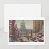  markt straatbeeld, Indianapolis, Indiana Briefkaart (Voorkant / Achterkant)