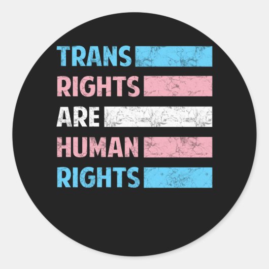 Markt Trans Rights is Mensenrechten LGBT-gemeensch Ronde Sticker (Voorkant)
