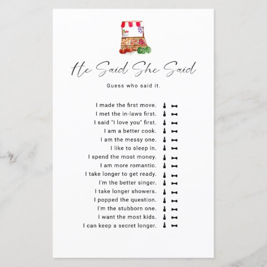 Markt Vrijgezellenfeest Hij zei dat ze spel zei (Voorkant)