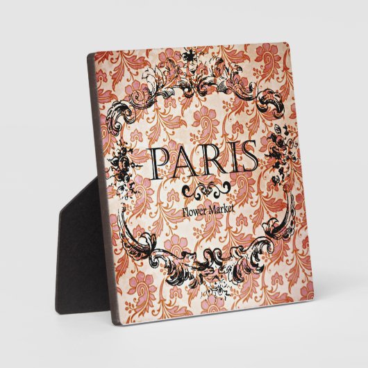 Marktbord Parijs op Damask Fotoplaat (Voorkant)