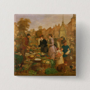 Marktdag Vierkante Button 5,1 Cm
