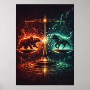 Marktevenwicht, Daghandel, Abstracte Geometrie Poster