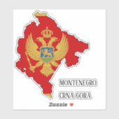 Marktkaart voor Montenegro Sticker (Vel)