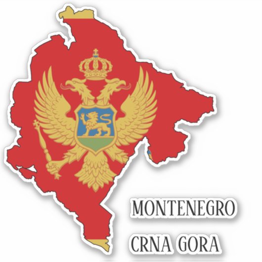 Marktkaart voor Montenegro Sticker (Voorkant)
