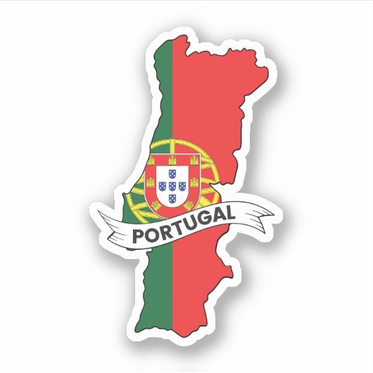 Marktkaart voor Portugal Sticker (Voorkant)