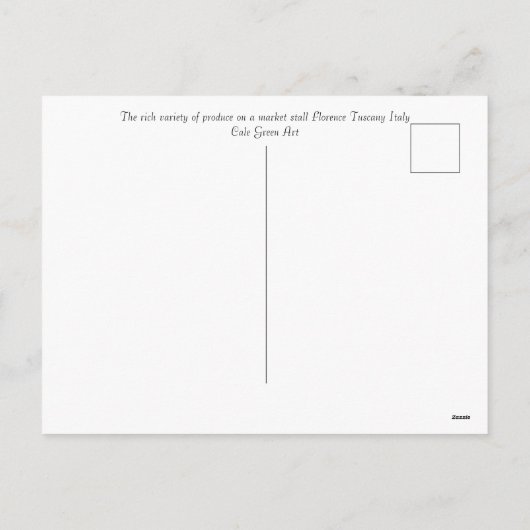 Marktkraam Florence Feestdagenkaart (Achterkant)