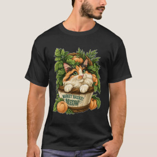 Marktmandje Miauw Schattige Kat met Verse Groenten T-shirt