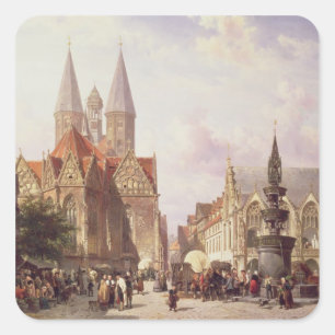 Marktonderzoek in Braunschweig Vierkante Sticker