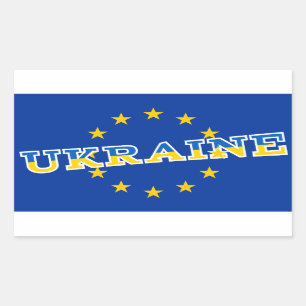 Marktontwerp Oekraïne en Europese Unie Rechthoekige Sticker