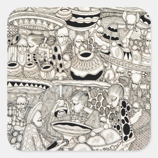 Marktplaats Vierkante Sticker (Voorkant)