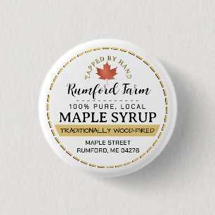 Marktpromotiemaple Gold Leaf van de landbouwer Ronde Button 3,2 Cm