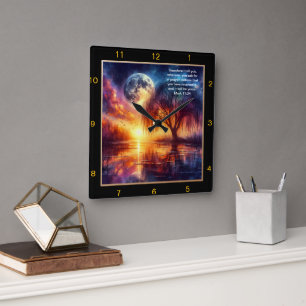 Markus 11:24 Geloofsuitdrukking: gepersonaliseerd  Vierkante Klok