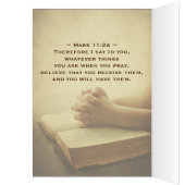 Markus 11:24 Wat u vraagt in het gebed, geloof Kaa (Binnen (Links))