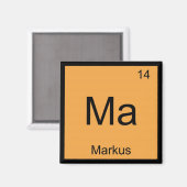 Markus Name Chemistry Element Periodieke Tabel Magneet (Voorkant / Achterkant)