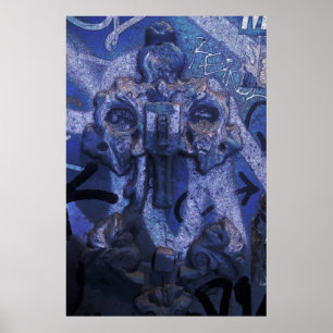 MarkyArt Origineel Blauw en Opnieuw Blauw Poster