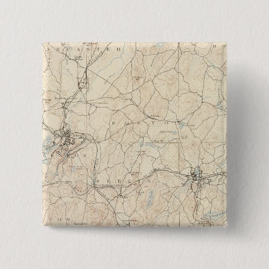 Marlboro, Massachusetts Vierkante Button 5,1 Cm (Voorkant)