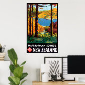 Marlborough Klinkt Nieuw-Zeeland Poster (Thuiskantoor)