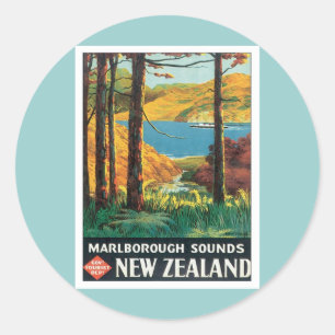 Marlborough Klinkt Nieuw-Zeeland Ronde Sticker