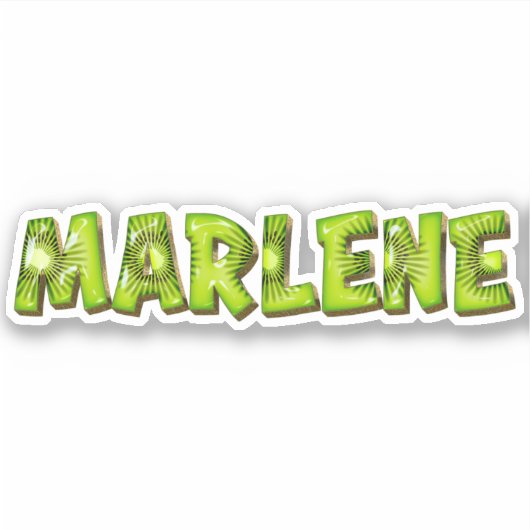 Marlene Nom Kiwi Design Autocollant Sticker (Devant)