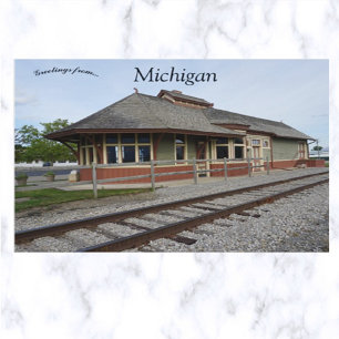 Marlette Train Depot Michigan USA Briefkaart