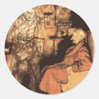 Marley en Scrooge Ronde Sticker