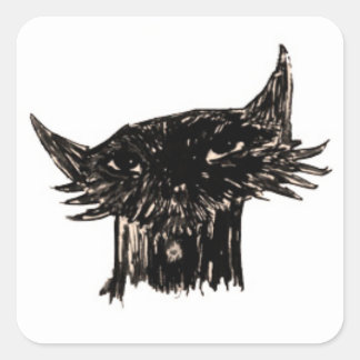 Marley Fish Cartoon Head Vierkante Sticker