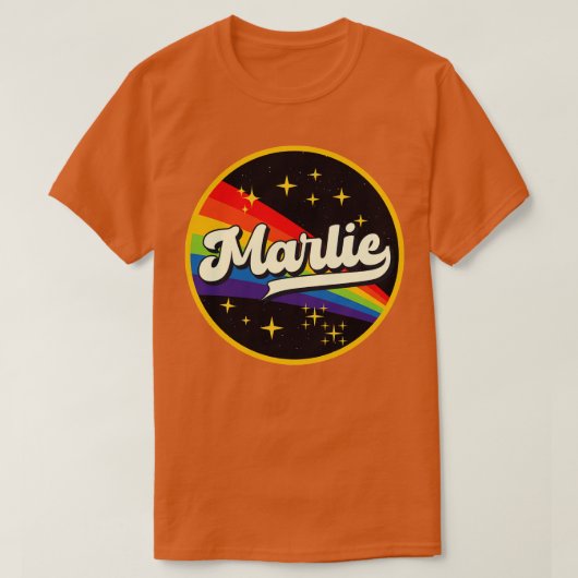 Marlie Rainbow in ruimte  stijl T-shirt (Design voorkant)