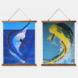 Marlijn & dolfijnvissen hangend wandkleed