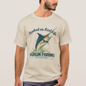 Marlin Fish-Hooked op het Reel Life T-shirt (Voorkant)