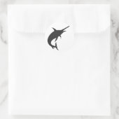 Marlin fish silhouette - Kies achtergrondkleur Ronde Sticker (Tas)