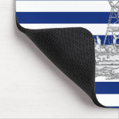 Marlin Fishing Chrome on Navy Stripes Muismat (Hoek)