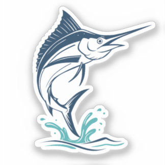 Marlin - Oceaan Springen - Platte kunst Sticker