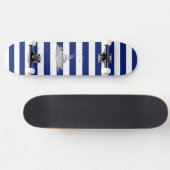 Marlin Vist Chrome over Nautical Stripes Skateboard (Horizontaal)