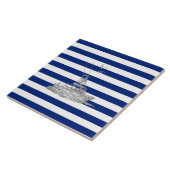 Marlin Vist Chrome over Nautical Stripes Tegeltje (Zijkant)