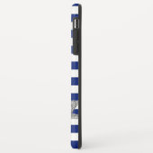 Marlin Vist Zilver op Nautical Stripes Case-Mate iPhone Case (Achterkant/links)