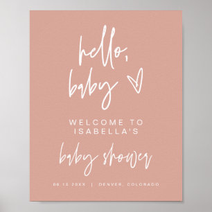 MARLO Boho Blush Pink Shower WelkomstPoster Poster