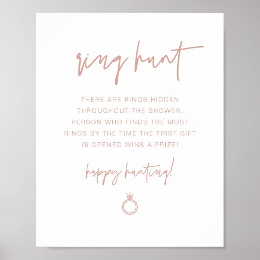 MARLO Boho Blush Ring Hunt Bruiloft Feestspel Poster (Voorkant)