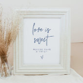 MARLO Boho Dusty Blue Love is Sweet Treat Favor Poster