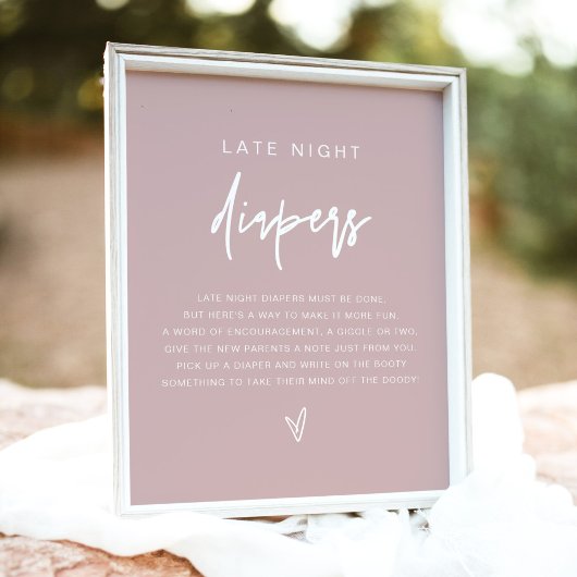 MARLO Boho Dusty Roos Late Night Diapers Game Poster