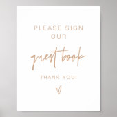 MARLO Boho Earth Toned Beige Guestbook Sign. Poster (Voorkant)